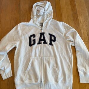 GAP White Zip up Hoodie